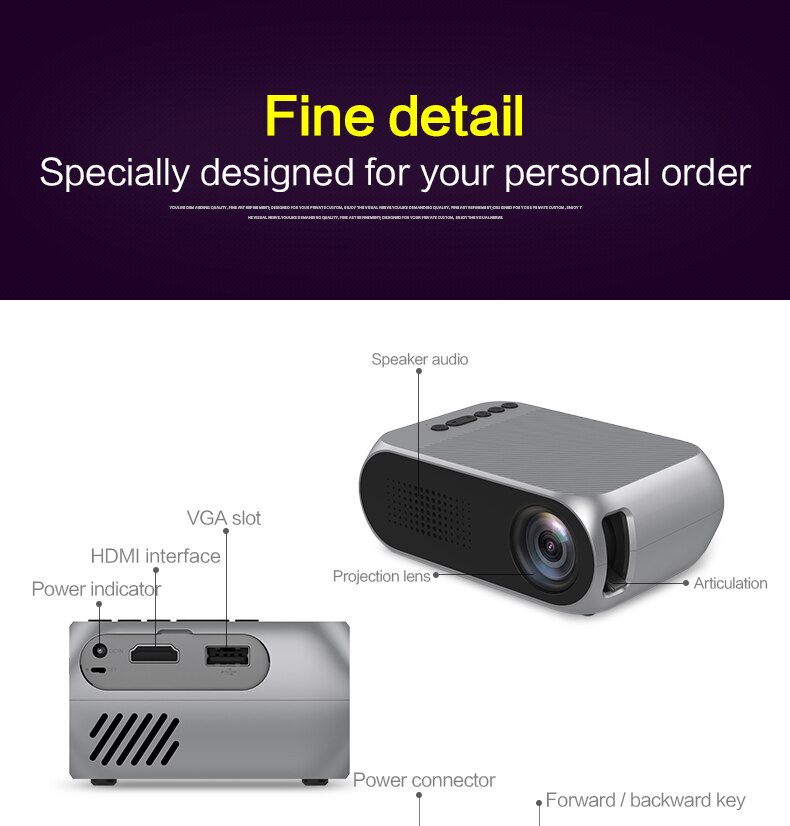 Household Micro Projector Entertainment Outdoor Projector LED Video Digital Home Theater