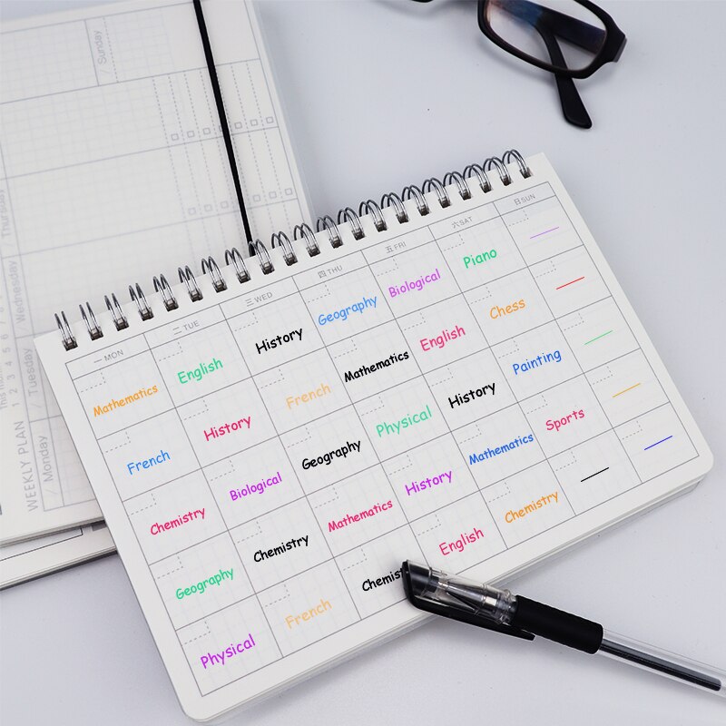 Notebooks Agenda Daily Weekly Monthly Plan Spiral Organizer A5 Note Books Monthly Transparent Schedule Agenda Planner