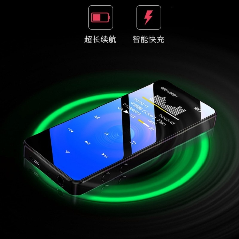 Mp3 mp4 bærbare bluetooth 16gb 1.8 '' musikkspiller berøringer tast fm radio hifi media radioup  til 128gb tf kort