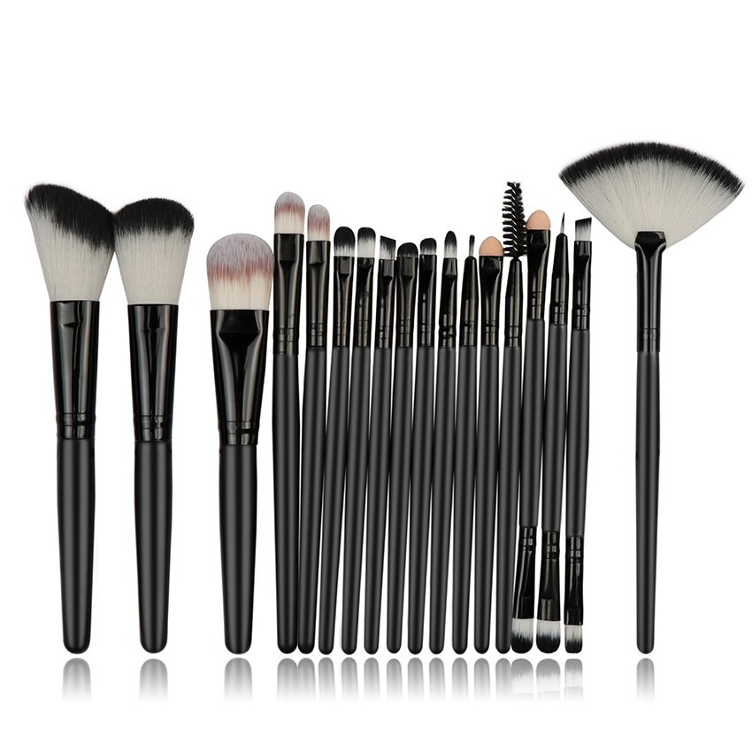 Lemoda-Juego de brochas de maquillaje , Kit de pinceles de maquillaje para base en polvo, sombra de ojos, herramientas cosméticas: Black