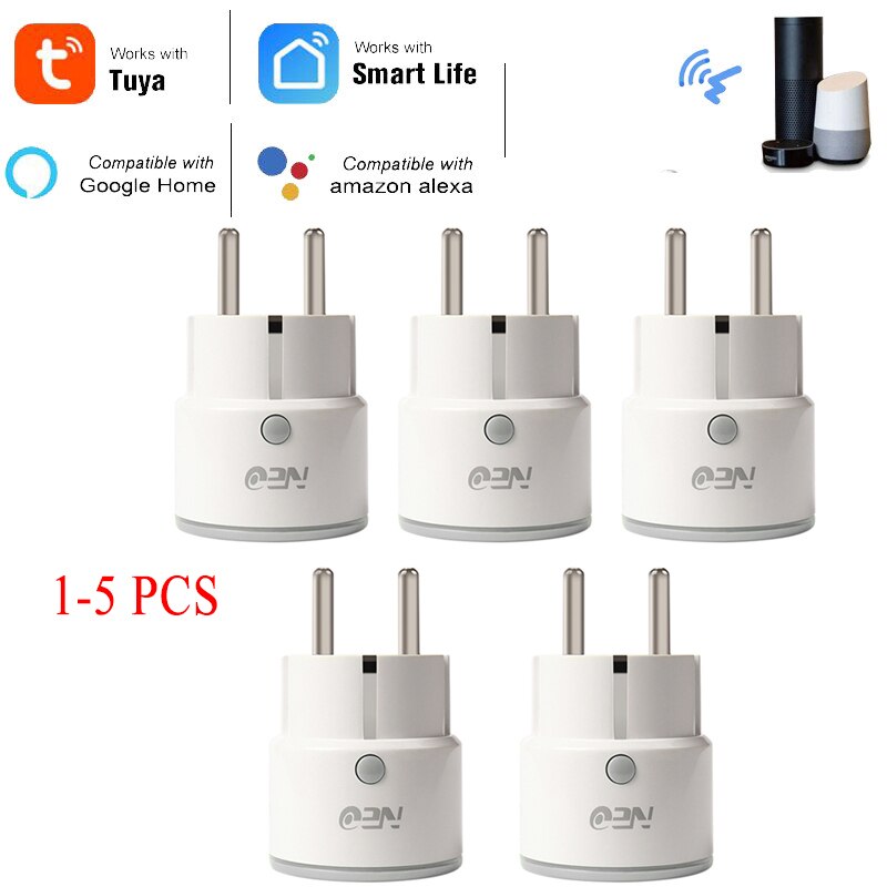 5 sztuk NEO COOLCAM wylot Plugin inteligentne WIFi wtyczka zasilania ue 10A gniazdo inteligentny system automatyki domowej domu gniazdo elektryczne