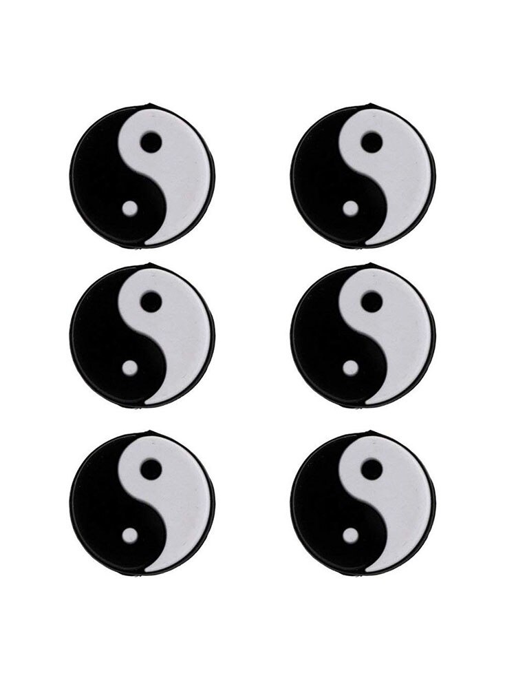 6 Stuks Siliconen Yin Yang Tennisracket Vibratie Demper Schokdemper