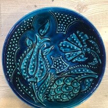 Handmade and Handpainted Colorful Ceramic Bowl,Handmade Ceramics,Cookie bowl, English, Health ceramic,Serving bowl