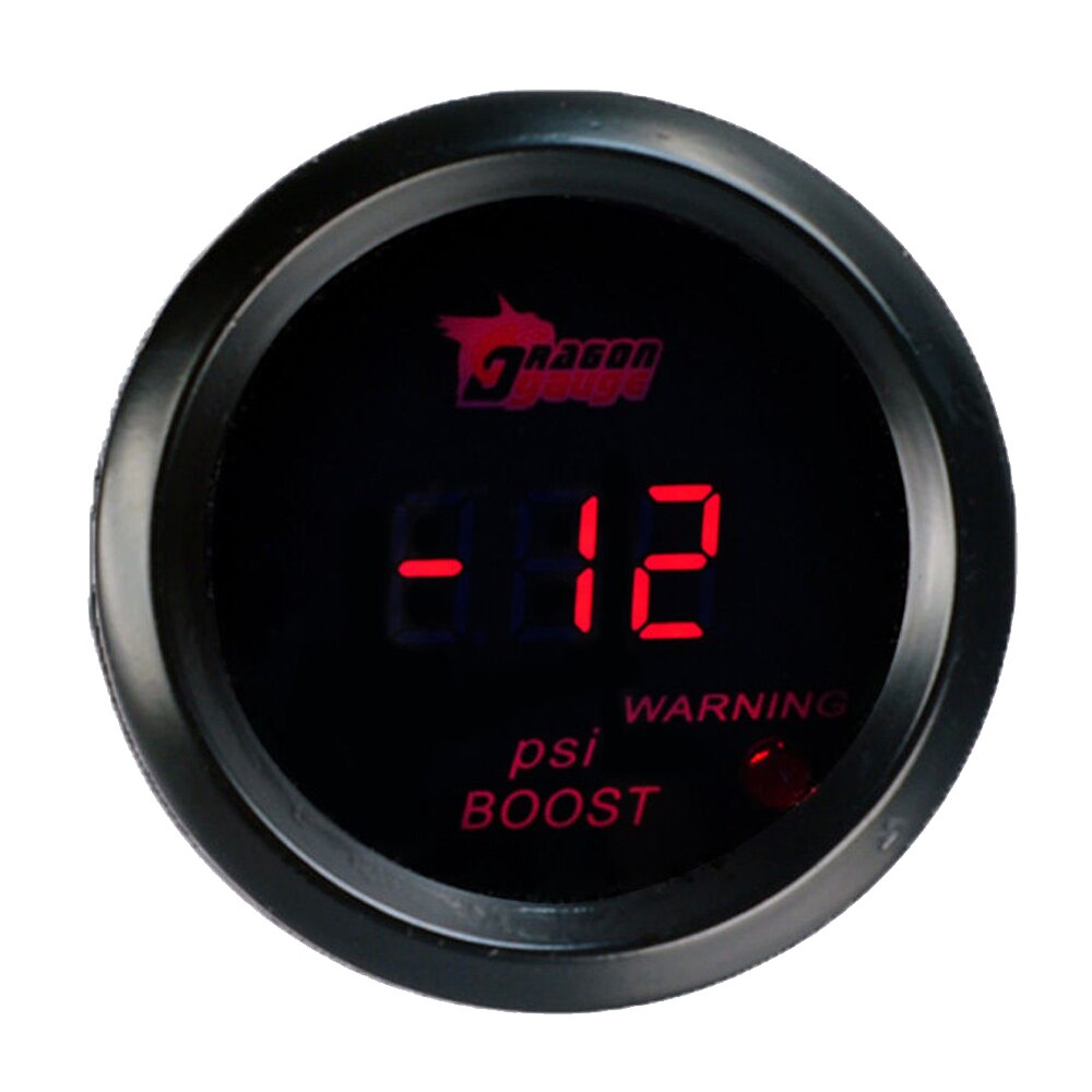 EE support 2" 52mm Black Car Motor Digital Red LED PSI Turbo Boost LED Gauge Meter