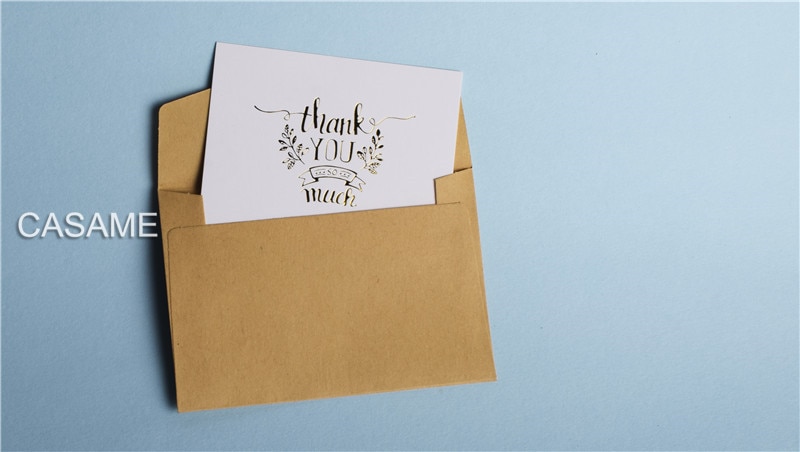 Handmade thank you Christmas Message Card DIY Greeting Cards Postcards Year Party Invitation Cards