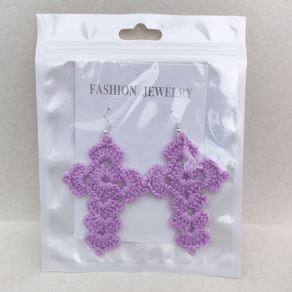 Orecchini con croci tutto'uncinetto per donna Accessori fatti a mano Gioielli Articoli essenziali per le vacanze quotidiane: Vino rosso