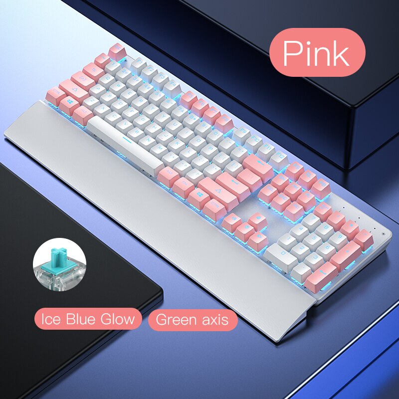 Wired Gaming Keyboard Blue Black Switch Mechanical Keyboard RGB Backlit 104 keys Anti-ghosting Laptop PC Gamer Pink Keyboards