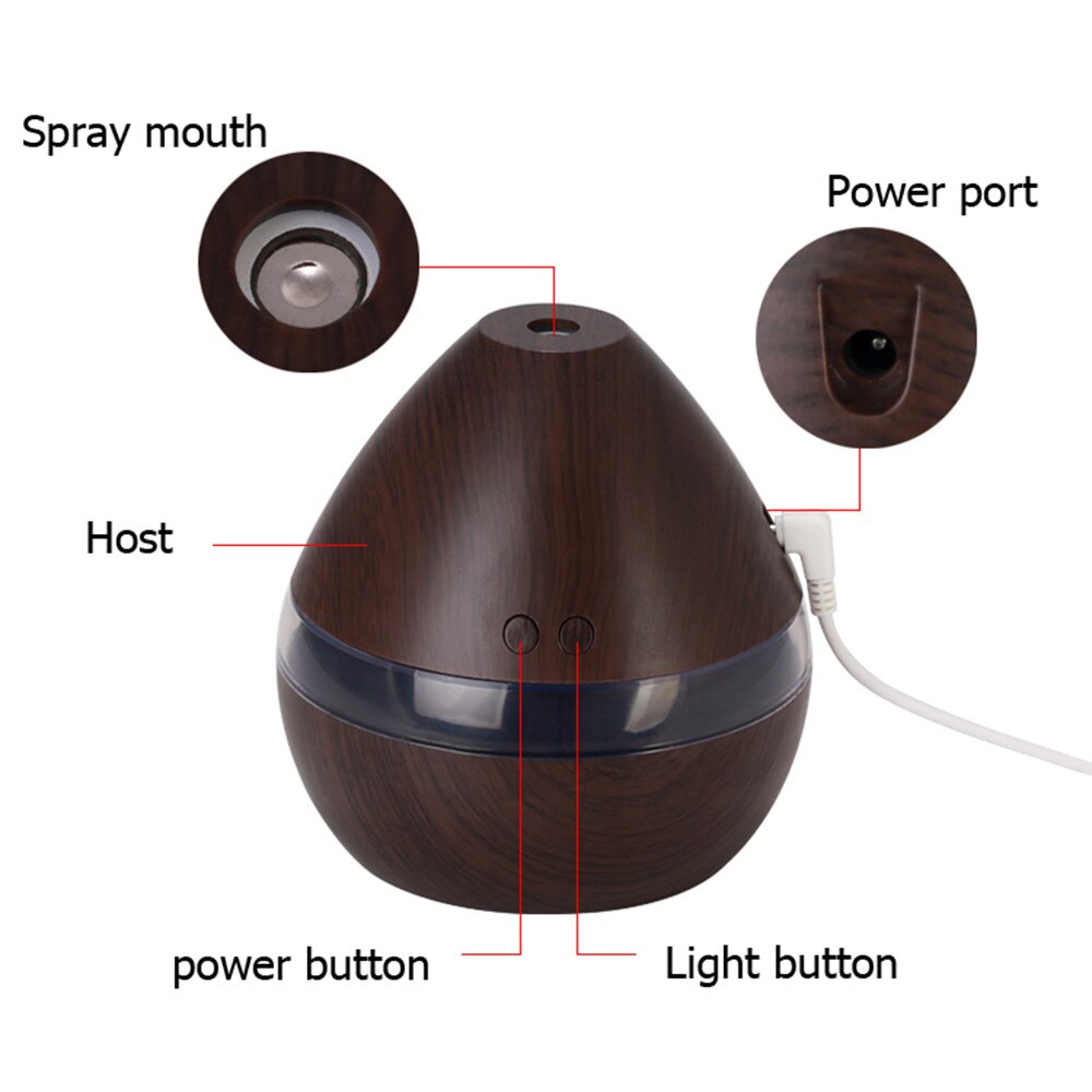 Reed Diffuser Sets Bevochtigen Luchtzuivering Aroma Essentiële Olie Diffuser Led Aroma Aromatherapie 110X115Mm Bruin Nov2