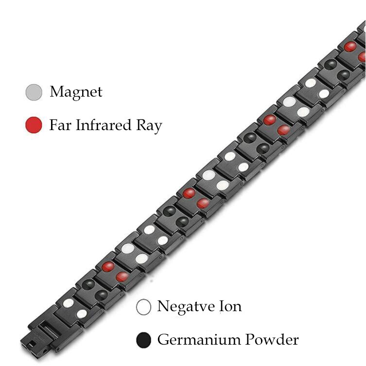 Magnetic Health Energy Bracelet For Men Black Arthritis Bio Magnet Therapy Stainless Steel Bracelets Bangle Men Jewelry