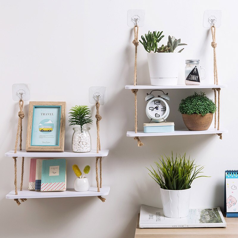 Opbergplank rek decoratieve wandplanken haken aan de muur houten plank muur keukenopslag organisatie plank kast opbergruimte