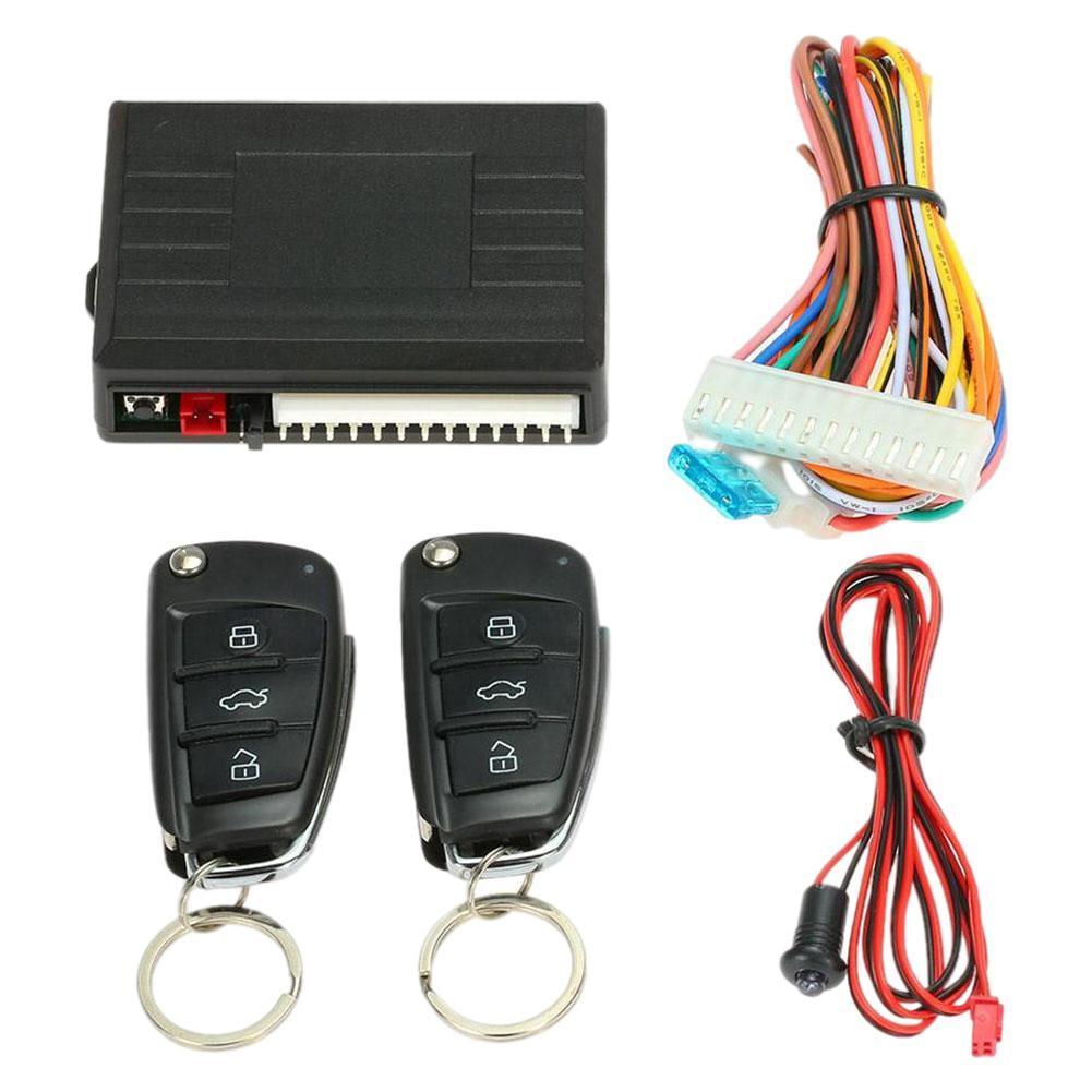 Universal Black Remote Control Keyless Anti-theft Device Remote Control Central Lock Led Key Chain Door Lock Central Lock