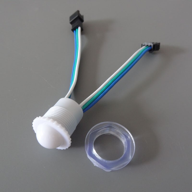 Adresseerbare 16mm diameter; DC5V; UCS1903/WS2811 RGB volledige kleur led smart module; 0.24 W (een 5050 SMD LED) IP68 milky cover