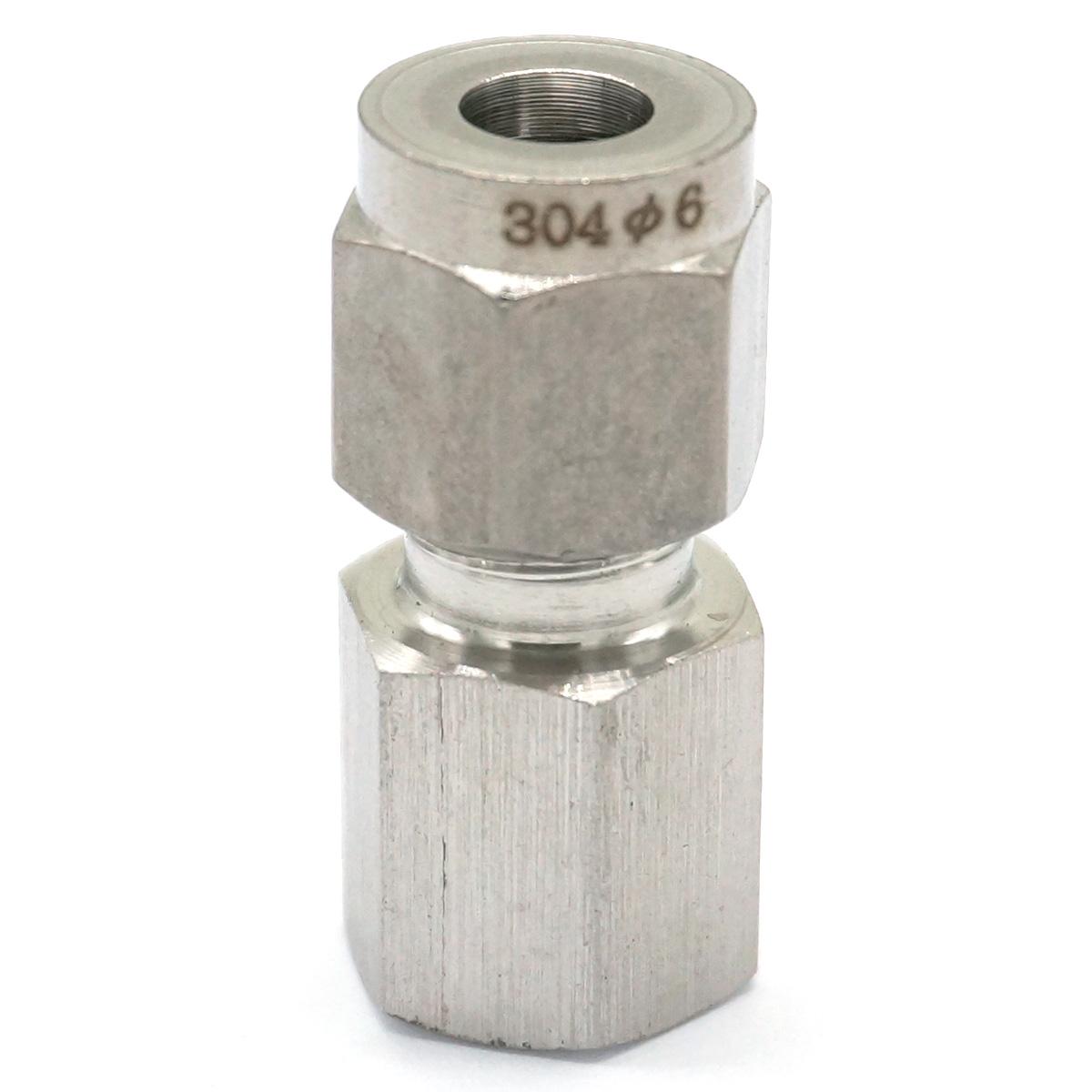 M10x1mm Metric Female to 6mm OD Tube 304 Stainless Steel Pipe Compression fitting Union Connector