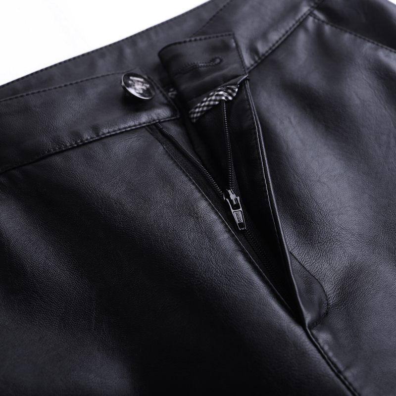 Zwart Pu Lederen Bermuda Voor Vrouwen Losse Lange Shorts Motorfiets Punk Hoge Taille Knielengte Bermuda Femme