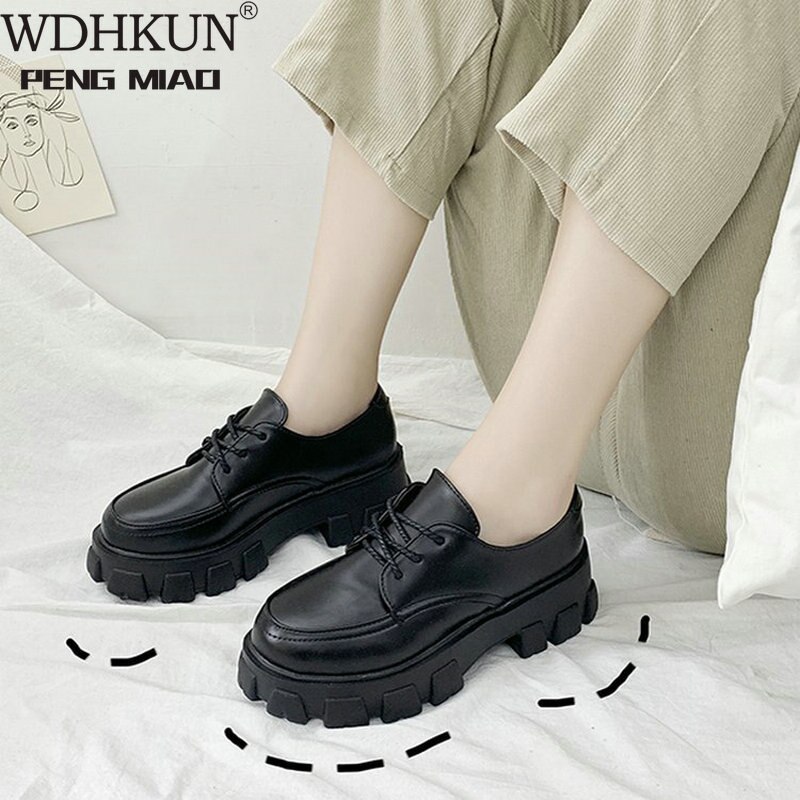 Dam läderskor plattformshäl kvinnor skor lyxmärke kvinnor oxford fritidsskor dam lägenheter  a62-68