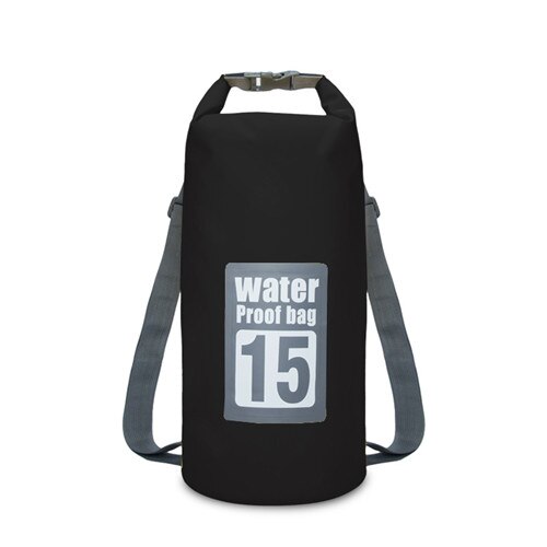 Winmax – sac à dos sec étanche pour activités en plein air, sac de rangement pour Sports de Rafting, kayak, canoë, natation, Kits de voyage: 15L Black