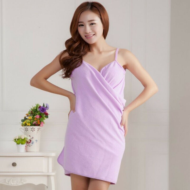 Lady Bath Towel Wearable Fast Drying Beach Women Spa Bathrobe Skirt