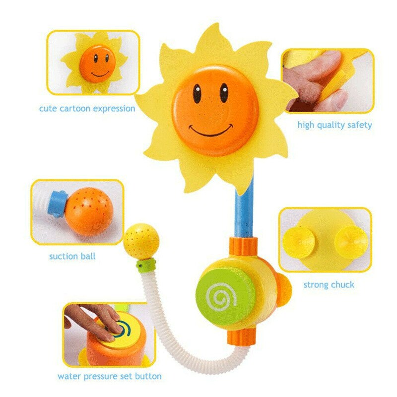 Faroot børn solsikke baby bad legetøj vand brusebad spray badekar springvand legetøj brusebad produkter