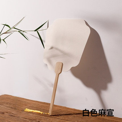 Groep Fan Dikke Rijst Papier Blanco Hand Fan Hand Schilderen Diy Ventilateur Abanicos Para Boda Hanfu Prestaties Props Draagbare: Donker Kaki
