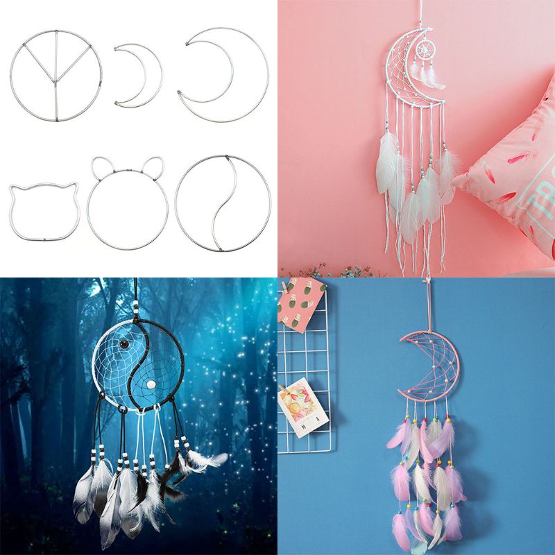 Ijzeren Ring Leuke Dreamcatcher Hoepel Kat Maan Speciale Vormige Ringen Diy Handmande