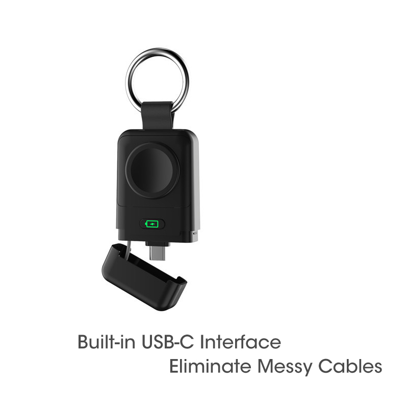 Wireless Charger Watch For Apple Watch 7 Keychain USB C 1400Mah Portable Power Bank Battery Charger For Apple Watch 6 5 4 Iwatch