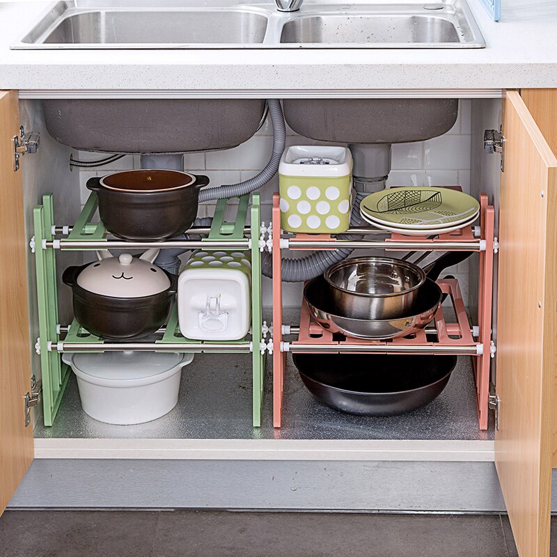 Vanzlife verstelbare plank onder de grond spoelbak ontvang een rek plank in de keuken keukenbenodigdheden en ontvang pot rek plank rek