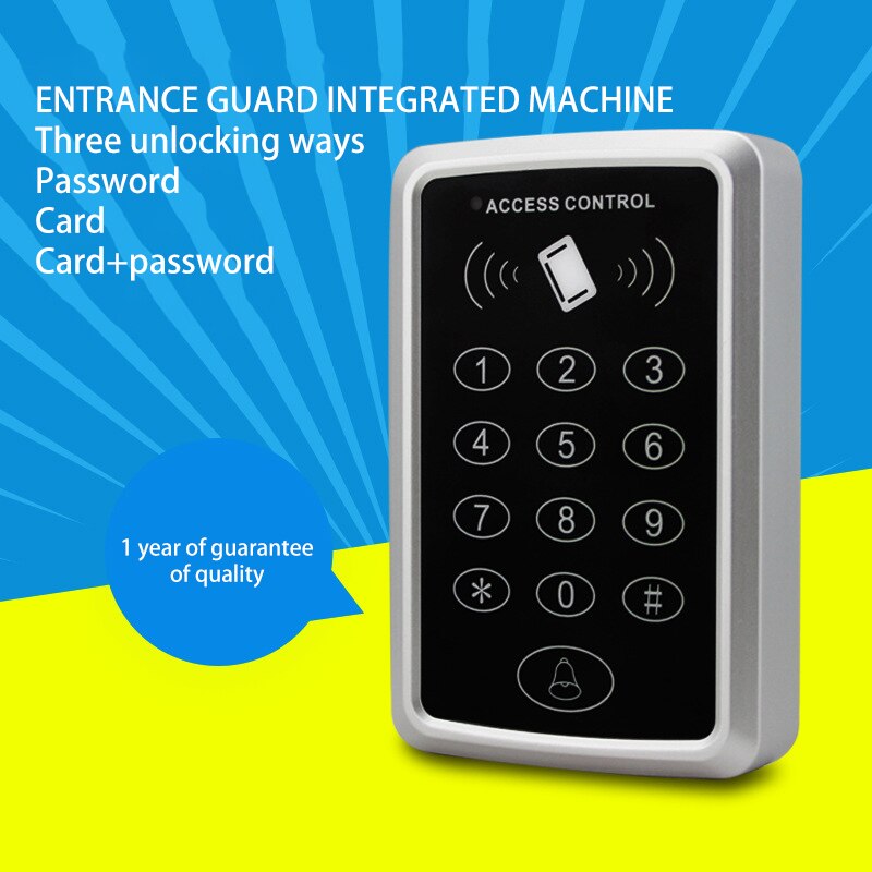 Access Control Card Swipe Password Access Control System Set Single Double Doors Glass Door Intelligent Access Control Machine
