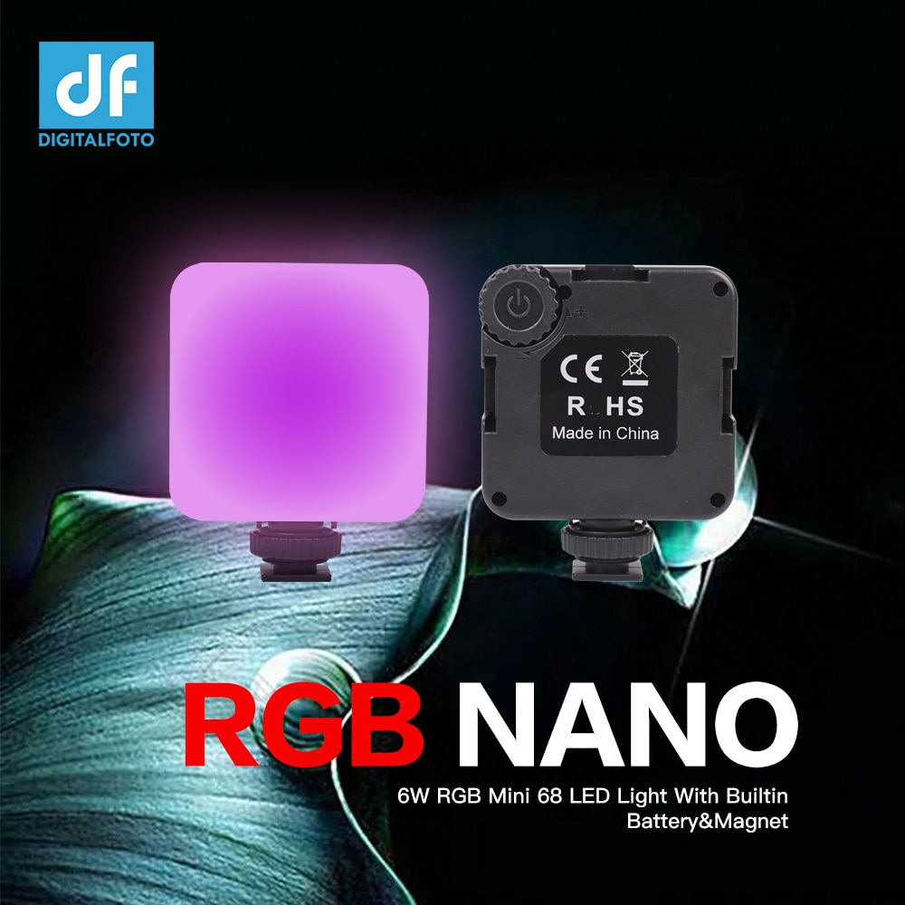 RGB NANO 6W RGB Mini 68 luz LED para vídeo con batería de construcción e imán para estudio de fotógrafo Vlogging
