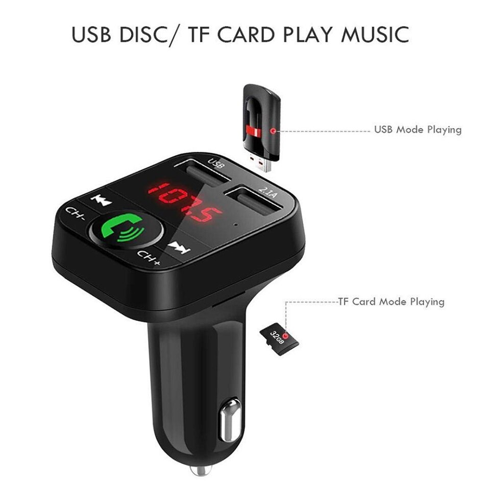Tendway Auto Telefoon Oplader Draadloze Bluetooth Car Kit LED Display Mobiele Multi Usb Charger Fm-zender MP3 Speler Autolader