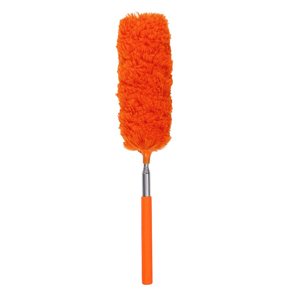 25# Adjustable Stretch Extend Microfiber Duster Dust Cleaner Dusting Brush Clean Up Table Car Dust Anti-Static Cleaning Brush: Orange 