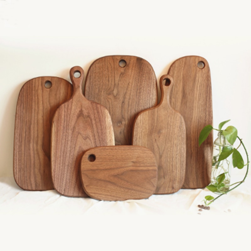 Japanese-style black walnut shaped breadboard, solid wood chopping board, chopping board, chopping board, kitchen utensils
