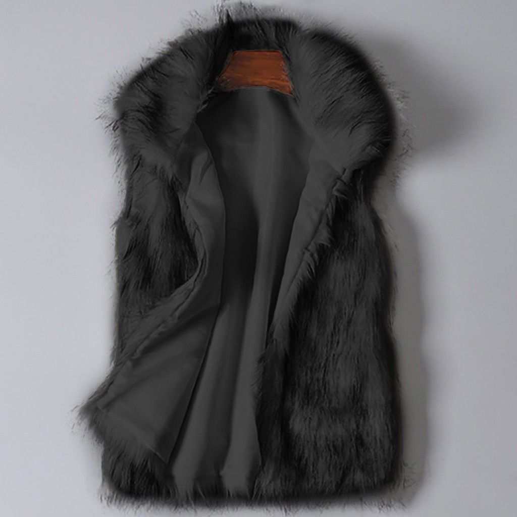 Winter Damen Weste Mantel Wolle Weste Kunstpelz Weste Stehkragen Kunstpelz Mantel Weste Jacke draussen Winddicht Mantel: L / schwarz