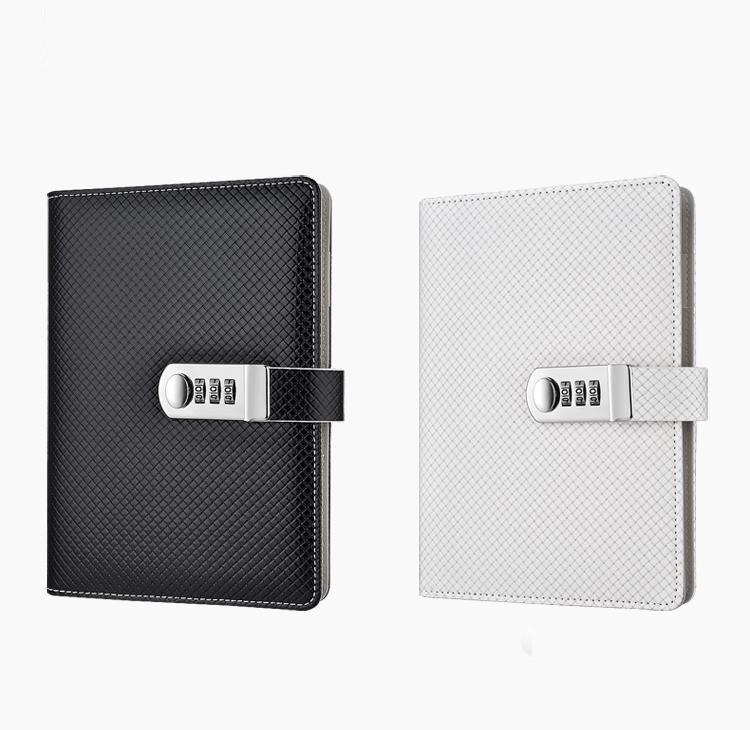 A5 PU Leather Notebooks Journals Planner Password Agenda Stationery Diary With Lock Note Book for School Office Supplies