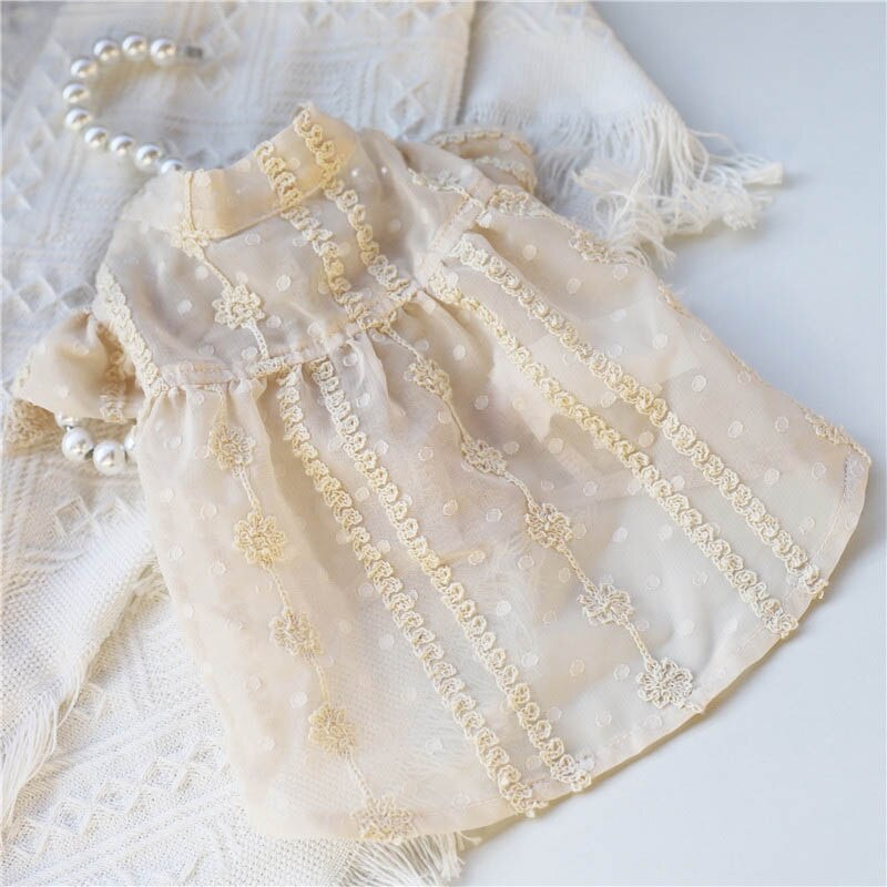 Hondenjurk luxe puppy rok hondenkleding prinses jurken bruiloft avondjurk tutu rok roos bloem strik jurk voor kleine hond meisje (M, roze