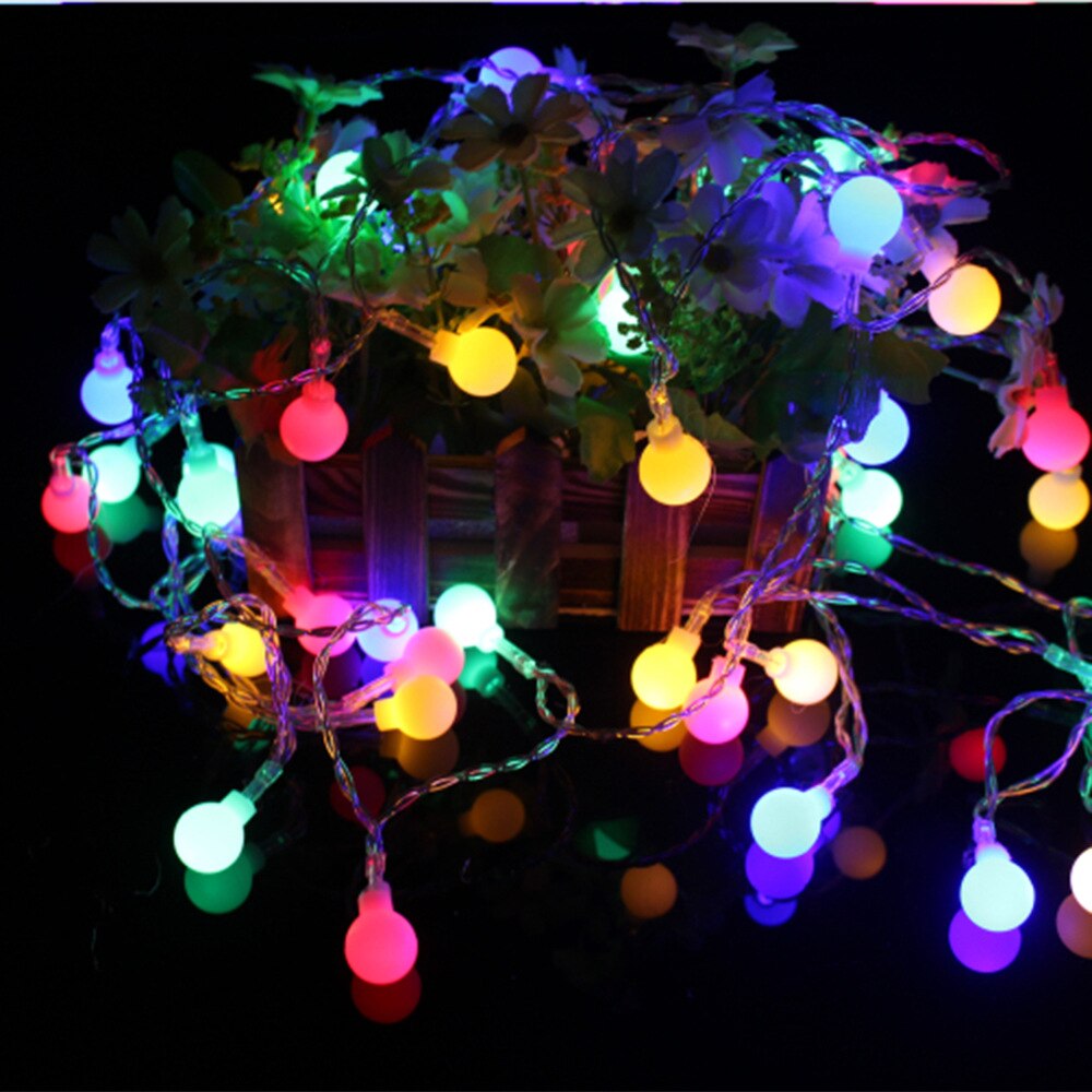 2M3M 6M Fairy lights Garland LED Ball String Lights Waterproof for Christmas Tree Wedding Home Indoor Decoration Battery Powered: Colorful / 6m 40led