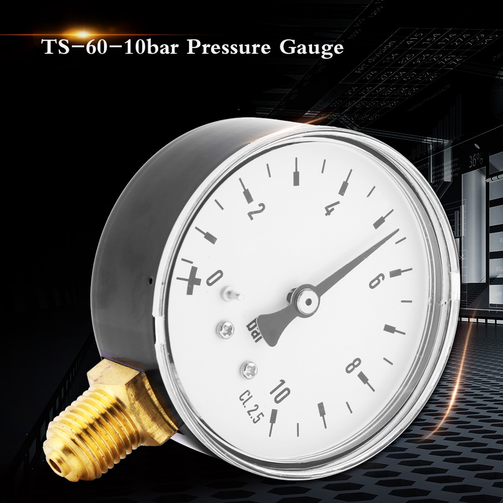 Manometer Water Pressure Gauge Air Pressure Gauge Air Oil Water Pressure Gauge 1/4 Inch NPT 0-10 Side Mount Manometer