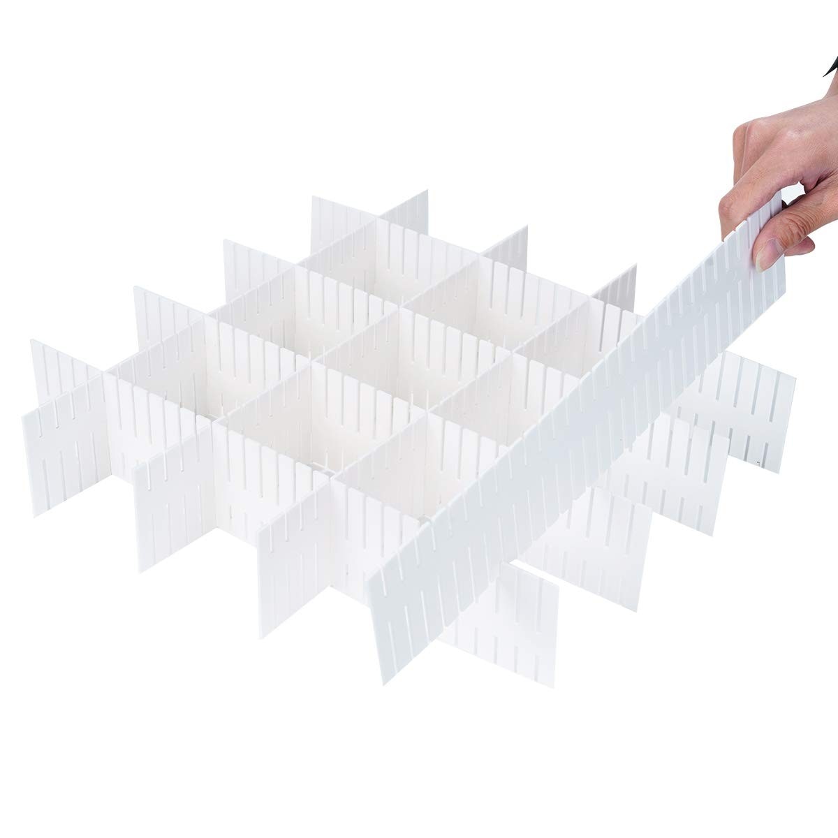 4pc Case Partition Storage Box,Used To Store Socks, Belts, Office Supplies Transparent 10/16/24 Grid Storage Box Organizer