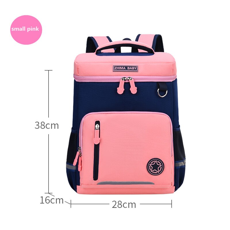 Mochila ortopédica de estilo británico para estudiantes, mochilas escolares para niños y niñas, mochilas escolares a prueba de agua: small pink