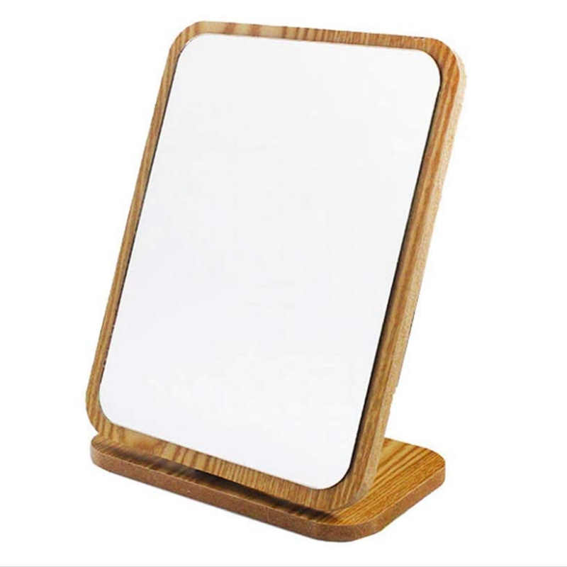 Vanity Mirror Wooden Rustic Surface Countertop Desktop Stand Travel Mirror Foldable Dressing Table Bedroom Adjustable