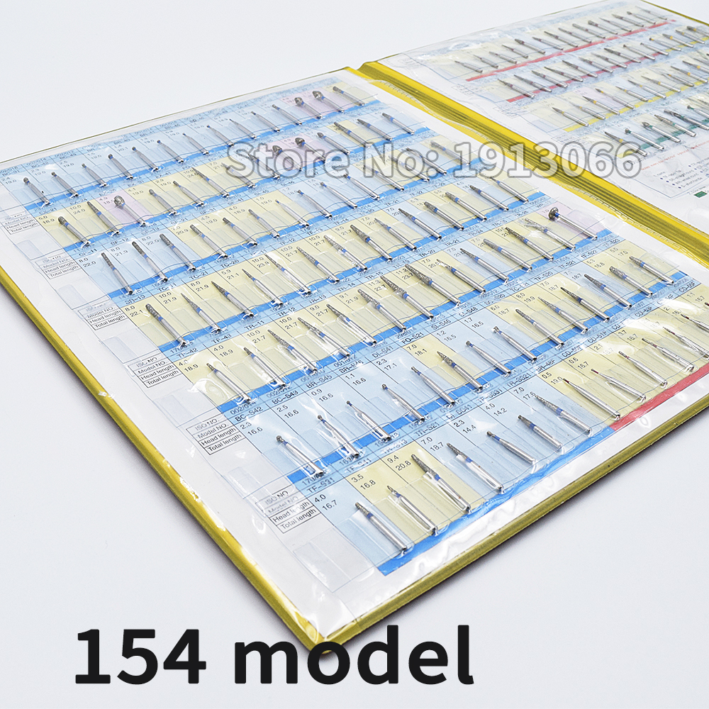 diamond bur sample book 154 models/pcs diamond bur catalog dental material dental lab equipment FG burs
