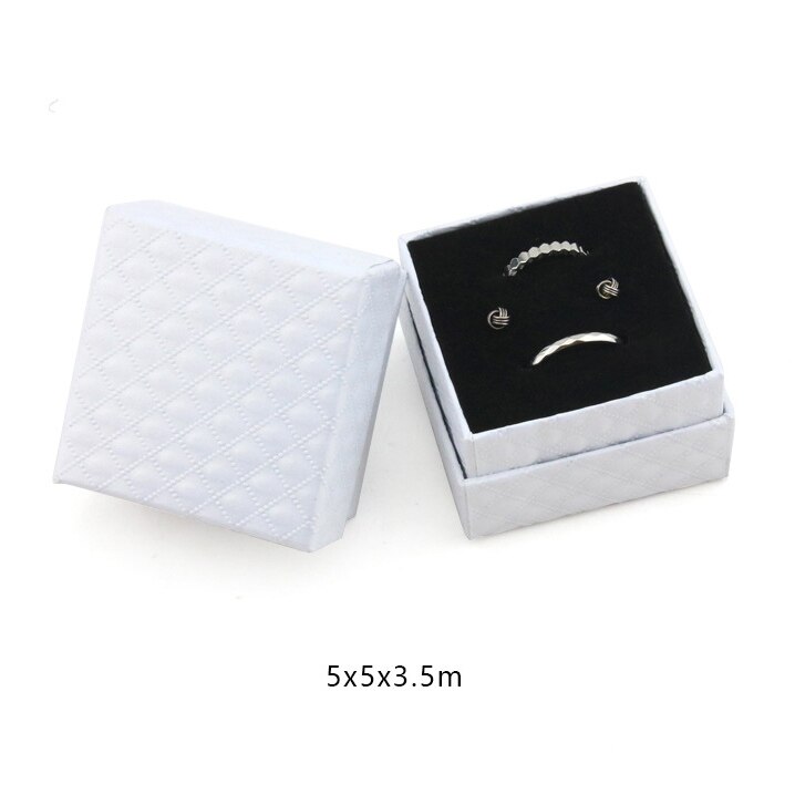 Platz Schmuck Box Hochzeit Engagement Ring Box Für Ohrringe Schmuck Display Box Halter Schwarz Rot Weiß Navy: 5