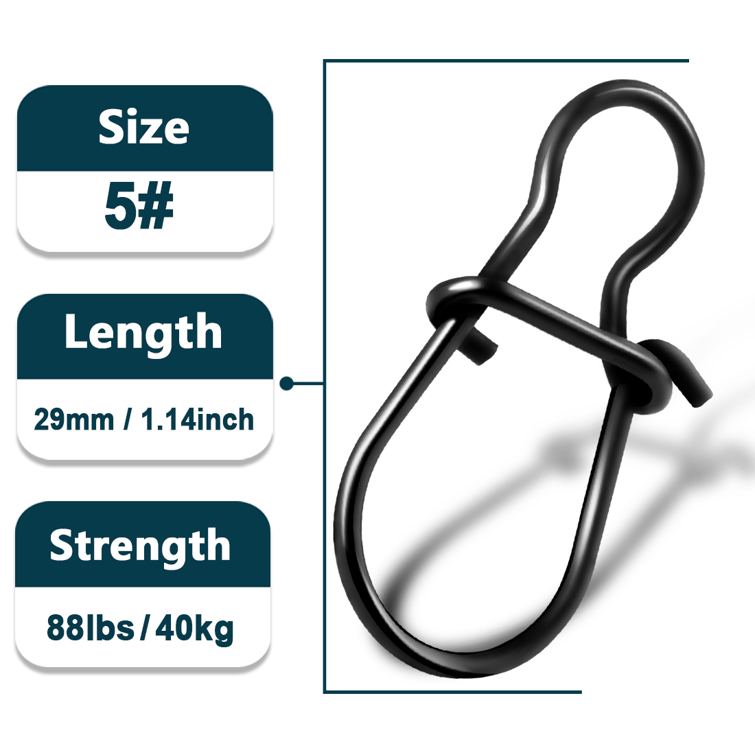 Broches de pesca Duo Lock, 25 ~ 100 Uds., Clips de pesca, mosquetones, giratorios de pesca, aparejos de pesca de cambio rápido para agua salada: 12 / Azul