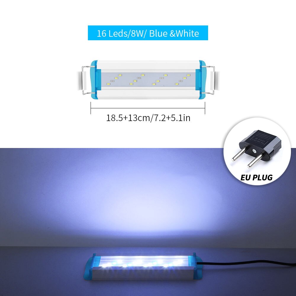 Super Slim LEDs Aquarium Lights Clip-on LED Plants Grow Light Aquatic Freshwater Lamps Waterproof Lamp For Fish Tanks 18-71CM: SZD-L20BW-EU