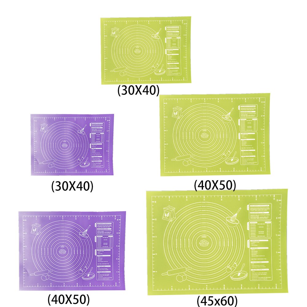 Large Silicone Mat Non-stick Kneading Dough Pastry Rolling Mat Baking Pads Kitchen Tools Pizza Cake Sheet Accessories