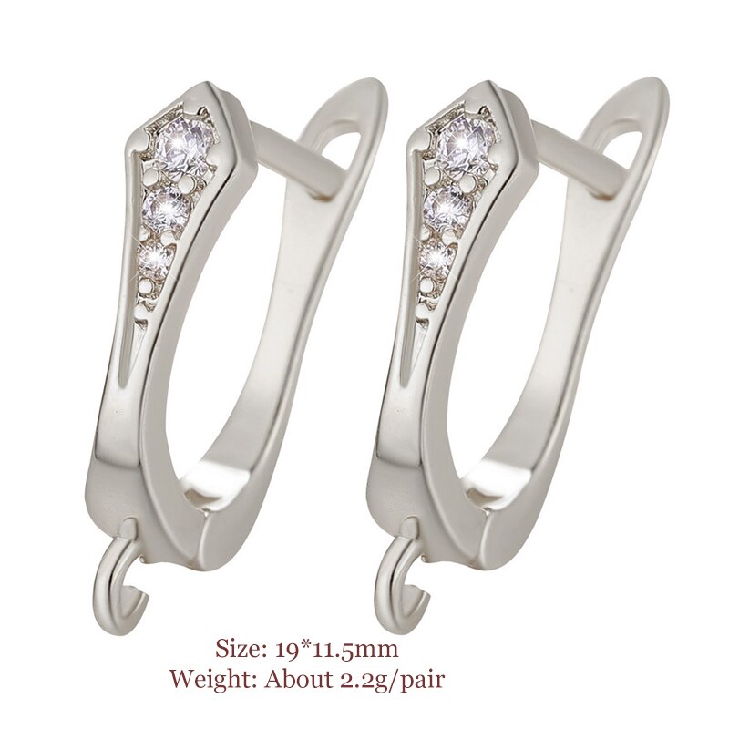 Multi-Stil Glänzende Strass Ohrring Haken Verschlüsse Zirkon Ohrringe Erkenntnisse Für Frauen DIY Schmuck Zubehör Liefert: 1682