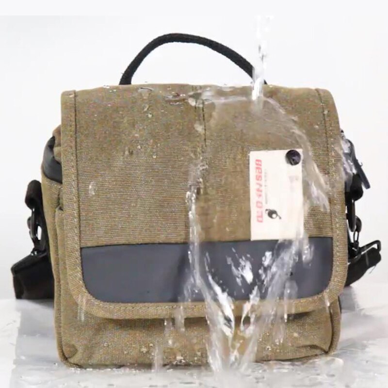 Besnfoto BF-1015 Mirrorless DC Handbags Photography Bag Canvas Waterproof Waist Case For Canon Nikon Sony DSLR Camera: Dark Grey