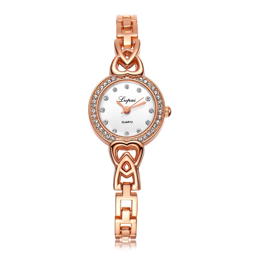 Luxe Dames Horloge Rvs Rhinestone Quartz Horloge vrouwen armband horloge Jurk #5/22: WHITE