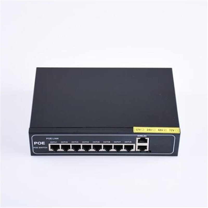 ANDDEAR-BO7 48 v 8 porte gigabit switch non gestito switch poe 8*10/100 mbps POE poort; 2*10/100/1000 mbps UP Link poort; NVR poort