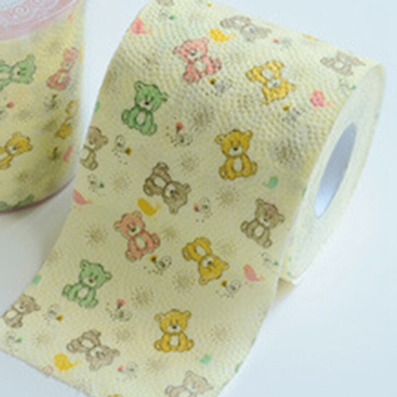 Bear Roll Paper Printing Paper Towel Cute Cartoon Core Roll Bath Toilet Roll Paper 3 Ply Tissue Roll Household Toilet Paper