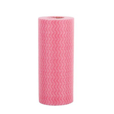 50Pcs Roll Non-Woven Fabric Disposable Striped Practical Rags Wiping Souring Pad Washing Cleaning Cloth Towels Kitchen Towel: Pink